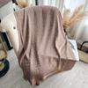 Spring And Autumn Thin Imitation Cashmere Scarf Women'S Versatile Letter Gold Line Decoration Air Conditioning Shawl Warm Thickened Scarf