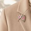 Alloy Brooch, Enamel Leaf Design Lapel Pin, Plant Lover Badge with Smooth Lines Bright Color, Fresh Style Brooch for Shirts Suits Sweaters Canvas