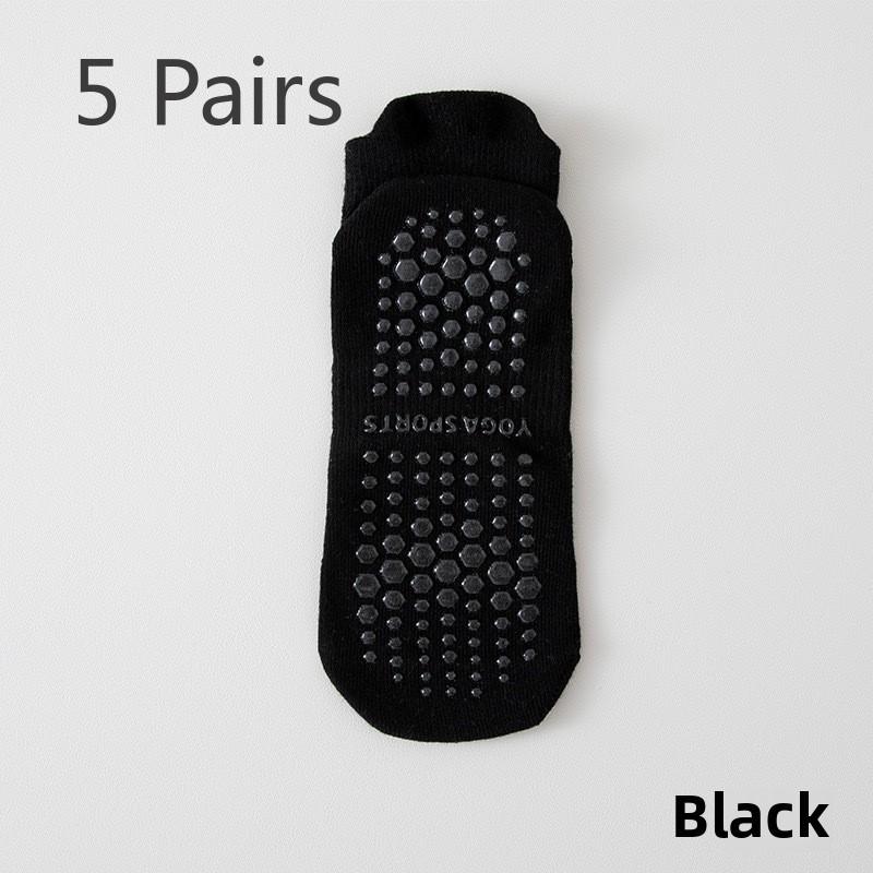 5 Pairs of Girls Spring and Summer Yoga Silicone Anti Slip Silent Mesh Short Socks