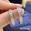 Princess Cut All-Around Hoop Earrings for Women
