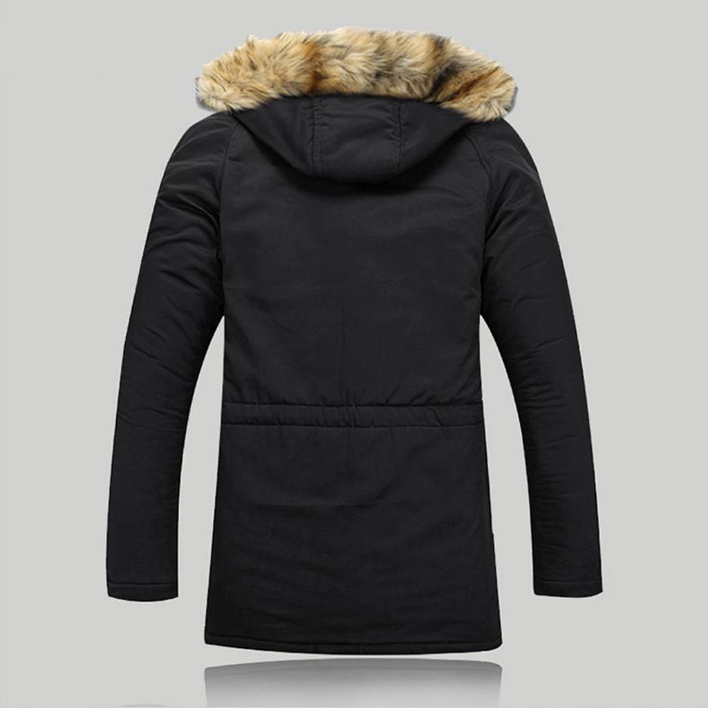 Unisex Women Men Outdoor Fieece Warm Winter Thick Long Zipper Hood Coat Jacket