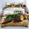 Farm Tractor duvet cover with Pillowcases,Rustic 3D Machinery Design, Super Soft Microfiber Full/Queen Size,Kids Room Decor Gift