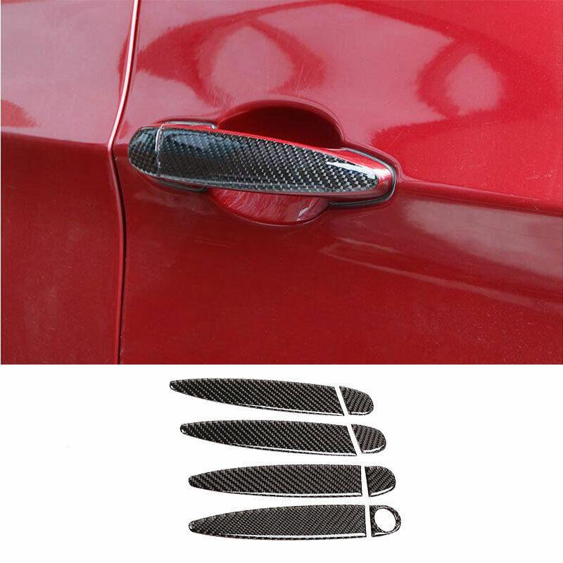 Real Carbon Fiber Exterior Outside Door Handle Cover Trim For BMW E90 2005-2012