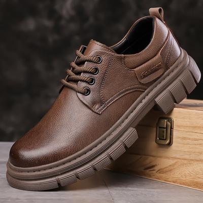 Herren Casual Retro Trend Britischer Stil Koreanischer Stil Niedrig geschnittene Arbeitsschuhe Jugend Lederschuhe Business Casual Lederschuhe 38-44