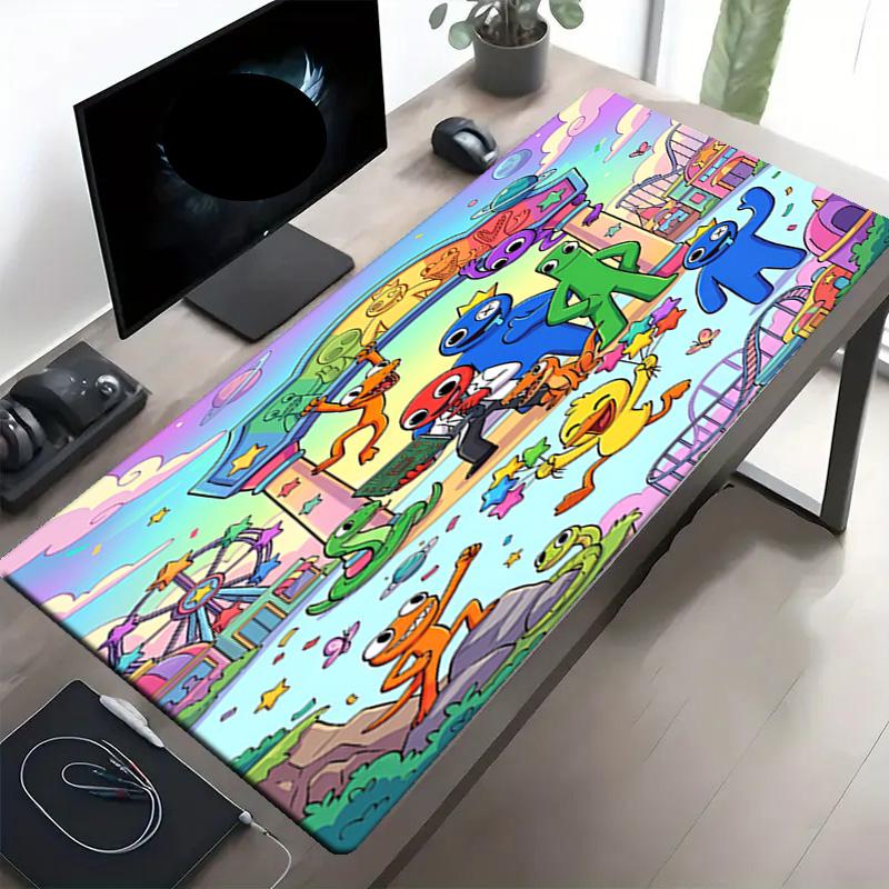 Game Rainbow Friends Print Mouse Pad, Anti‑Slip Desktop Keyboard Mat, for PC Laptop Gaming Working Daily Use, Cool Festival Surprise Gift