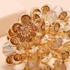 Retro Crystal Flower Ring - European & American Light Luxury Diamond Statement Piece