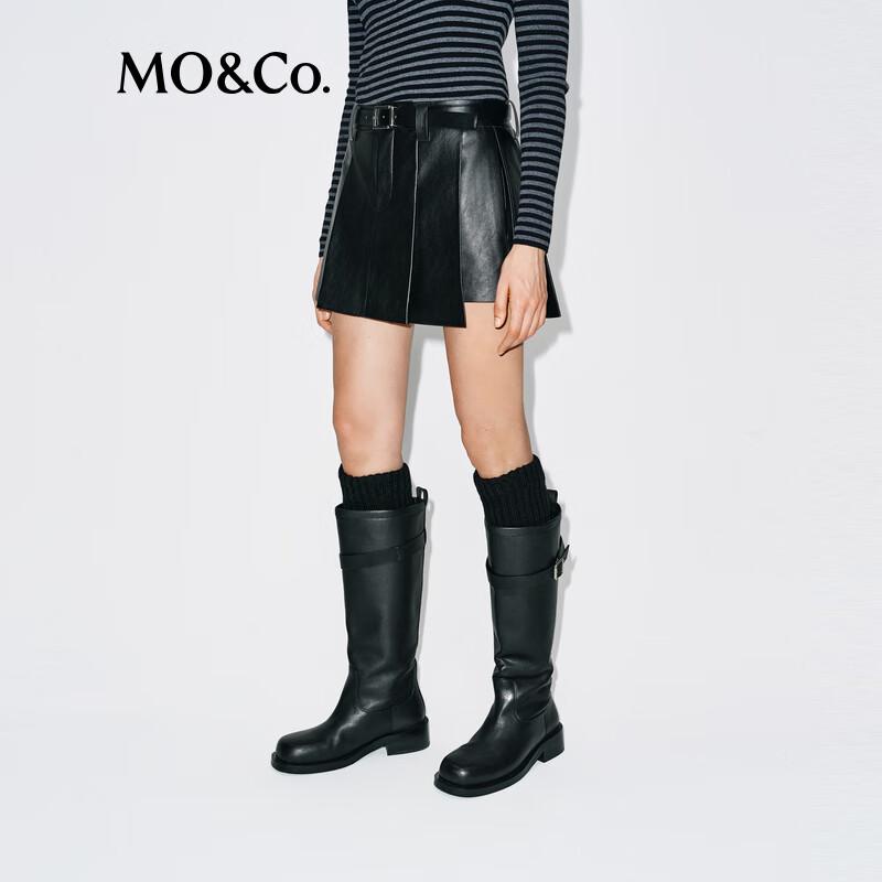 MO&Co. Low-Waist PU Skort