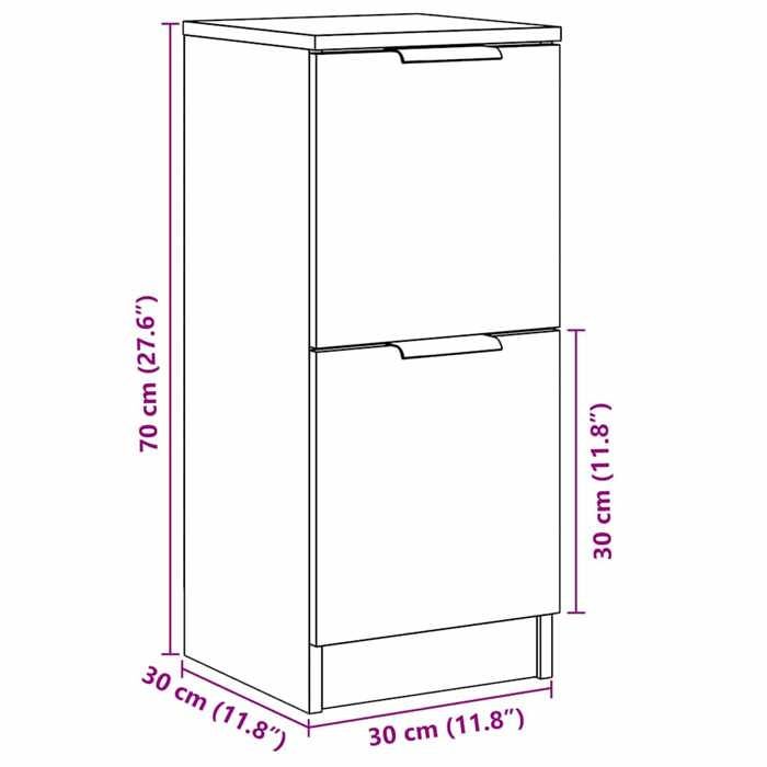 VidaXL Buffets 2 pcs chêne artisanal 30x30x70 cm bois d'ingénierie 856962