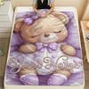 1PC Custom Name Floral Bears Harvest Patterned Flannel Blanket Suitable For All Seasons for Home Decor Warmth and Comfort Gifts Holiday Present_lx
