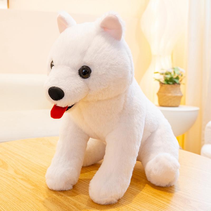 Symulacja Samoyed Pluszowe Zabawki Uroczy Realistyczny Biały Pies Pluszowa Zabawka Szczeniak Pluszowe Zwierzęta Zabawka Prezenty Urodzinowe 33/40 cm