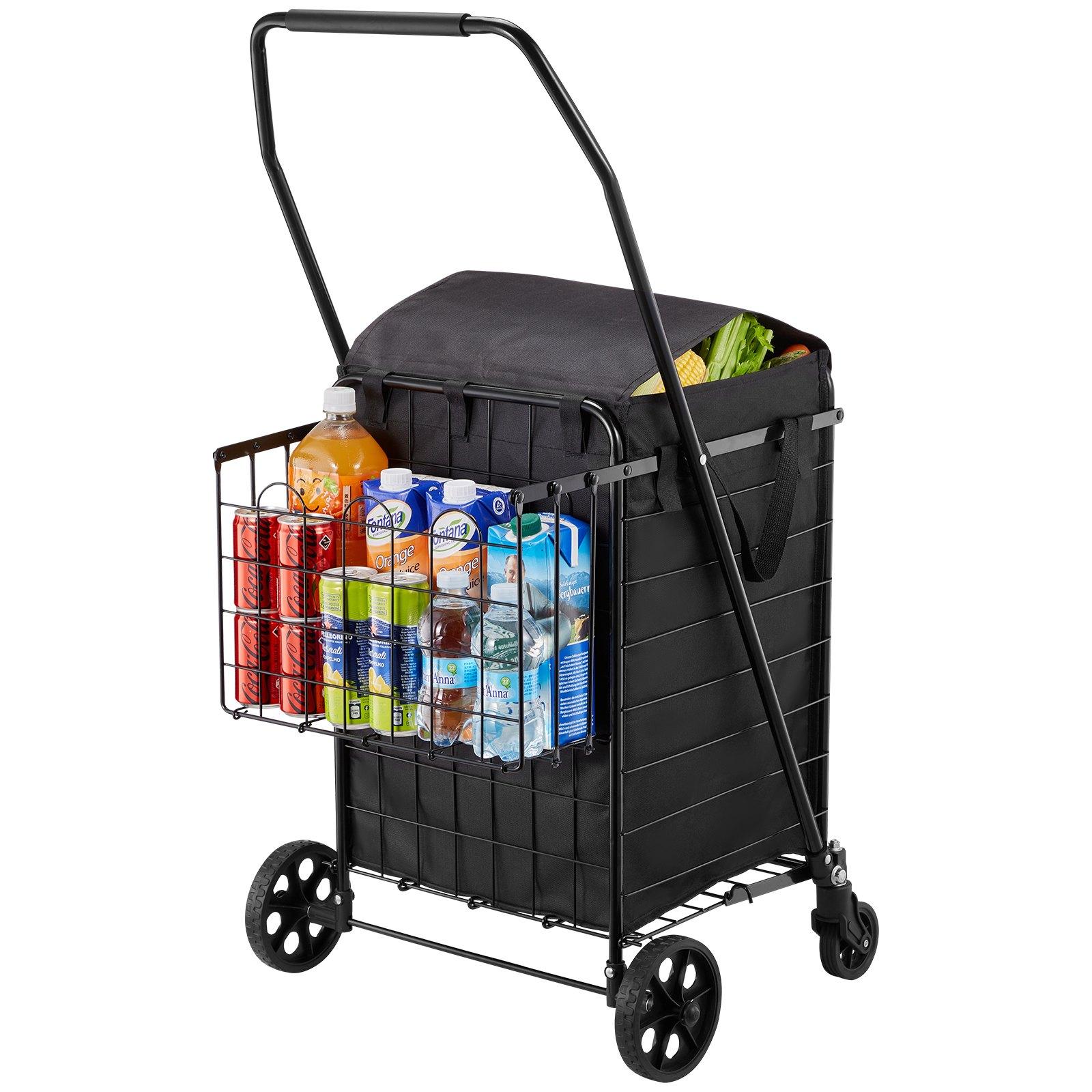 VEVOR Shopping Cart, Folding Grocery Utility