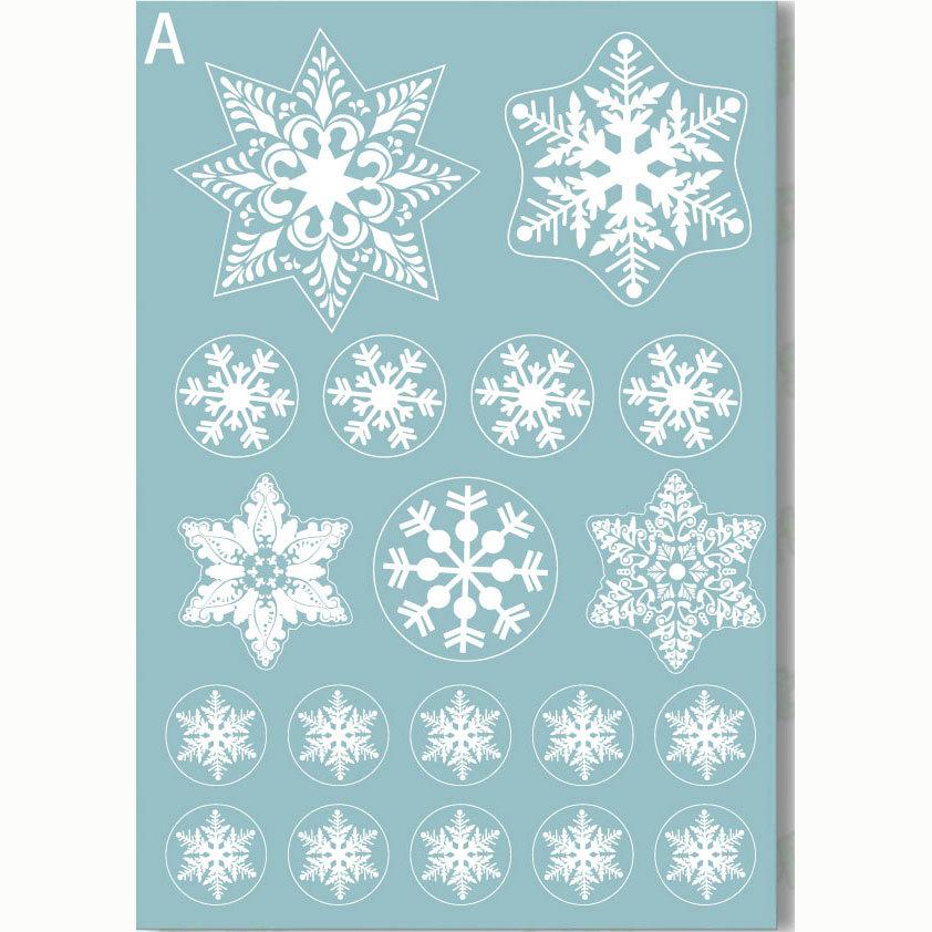 Christmas Window Cling Stickers with Reindeer, Santa Claus, and Snowflakes - Removable and Reusable Static Cling Vinyl for Festive DIY Decoration