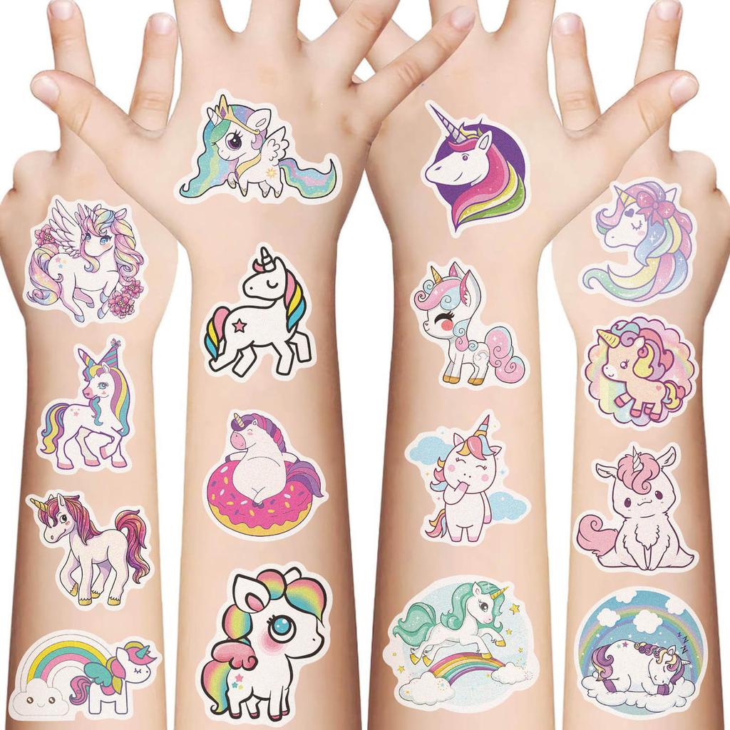 New Children's Cartoon Unicorn Tattoo Stickers Cute Fun Waterproof Party Party Gift Temporary Stickers