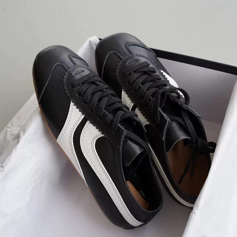 Germany genuine leather sneakers 2025 new womens shoes mens shoes comfortable casual deerskin plate shoes laceup flats designer