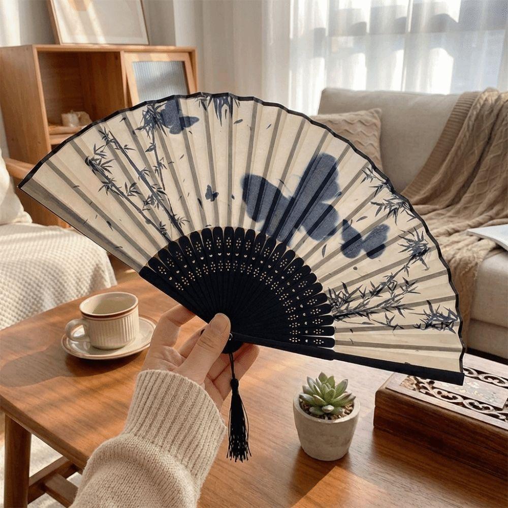 Vintage Silk Folding Fan Chinese Style Classical Dance Fan Decorative Fan  Wedding Gifts