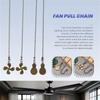 M-Modern-4Pcs Ceiling Fan Pull Chain Set,Bulb And Fan Pattern Pull Chain Extension Fan Pull Chain Pendant 12 Inch