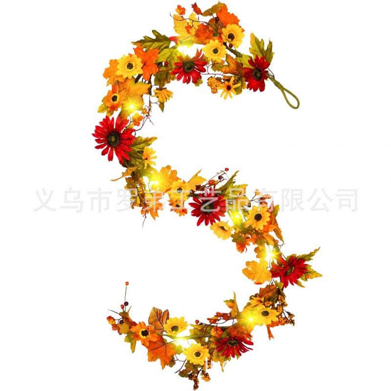 Harvest Wreath With Pumpkins Berries Vine Circle Halloween Thanksgiving Door Decor