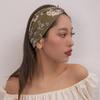 Women Retro Floral Print Sport Headband Sweat Absorbing Wide High Elastic Yoga Workout Headband Hair Accessories