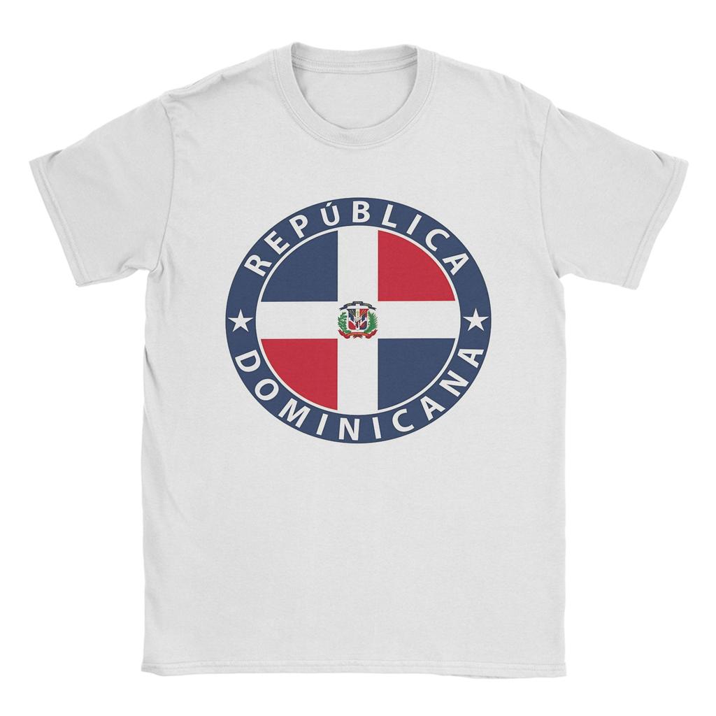 Dominican Republic República Flag Flag Coat of Arms T Shirt Unisexs  TShirt Round Collar  Tee Shirt Short Sleeve Clothing Printed