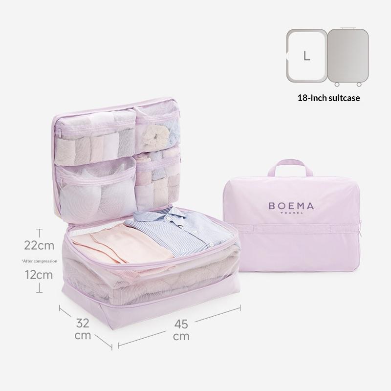 5 In 1 Compression Packing Cubes Travel Luggage Organizer Multi Pocket Clothes Storage Accessories