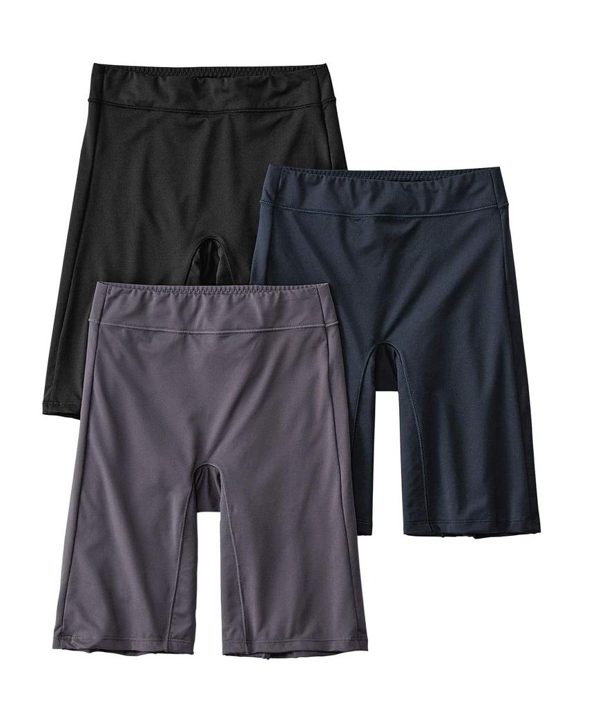 Nissen Long Deep Chafing Comfortable Size 6L Women's Shorts, 3-Piece Set, Waist, Stretchy, Prevention, Stomach, Monochrome,