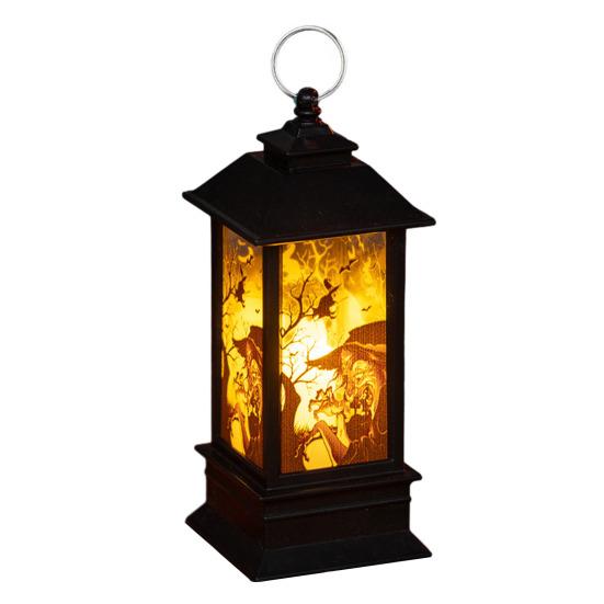 Vintage Decorative Lamp Halloween Night Light, Battery Operated LED Lantern, Simulated Flickering Flame Light Lantern for Party Home Decor And B