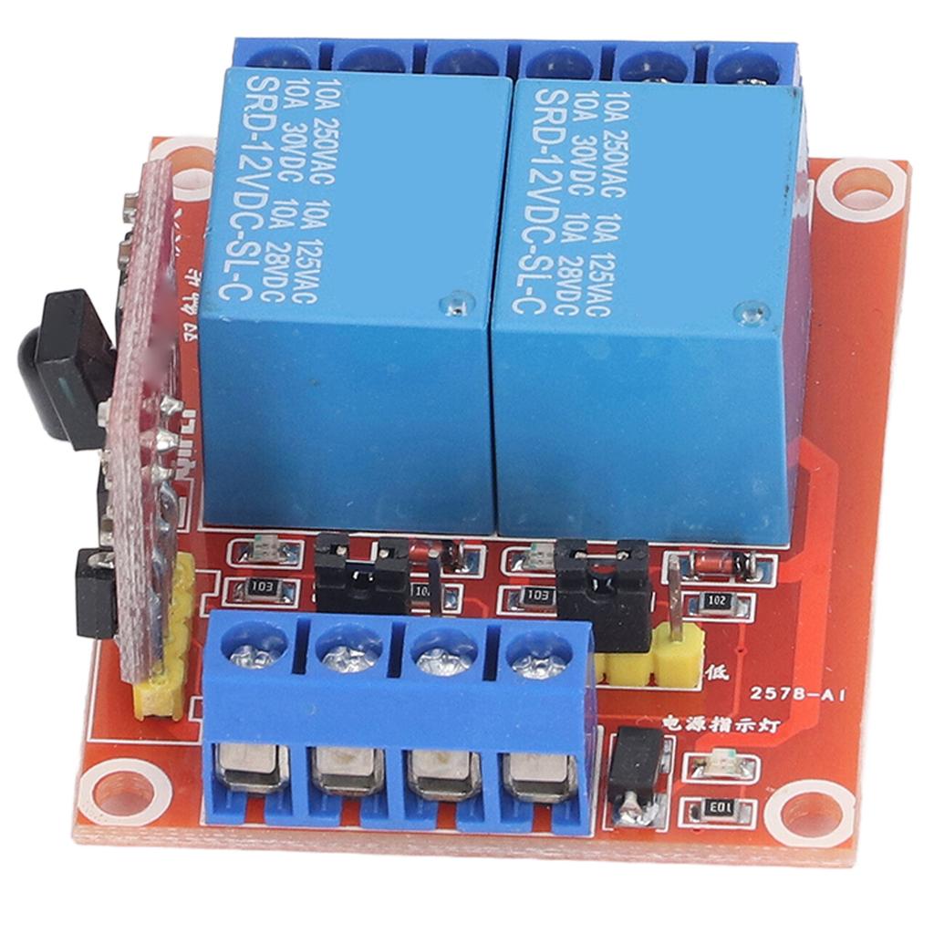 2 Channel Infrared Remote Control Switch Relay Module High Low Bidirectional Trigger Remote Control Relay DC12V