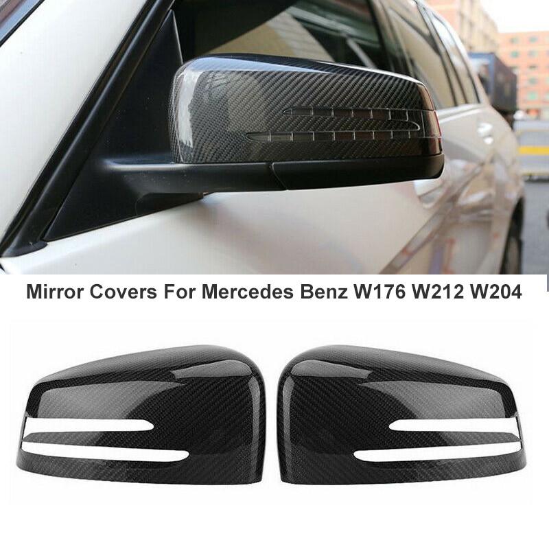 For Mercedes Benz A B C Class W176 W246 W204 Car Door Side Mirror Shells Carbon Fiber Rearview Mirror Cap Exterior Parts