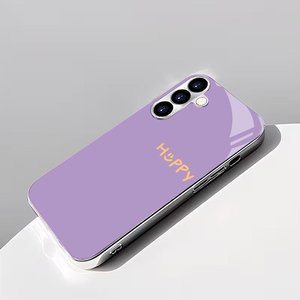 Simplified color electroplated glass phone case suitable for Samsung Galaxy S26 S25 S24 S23 S22 S20 FE/Ultra/Plus anti drop