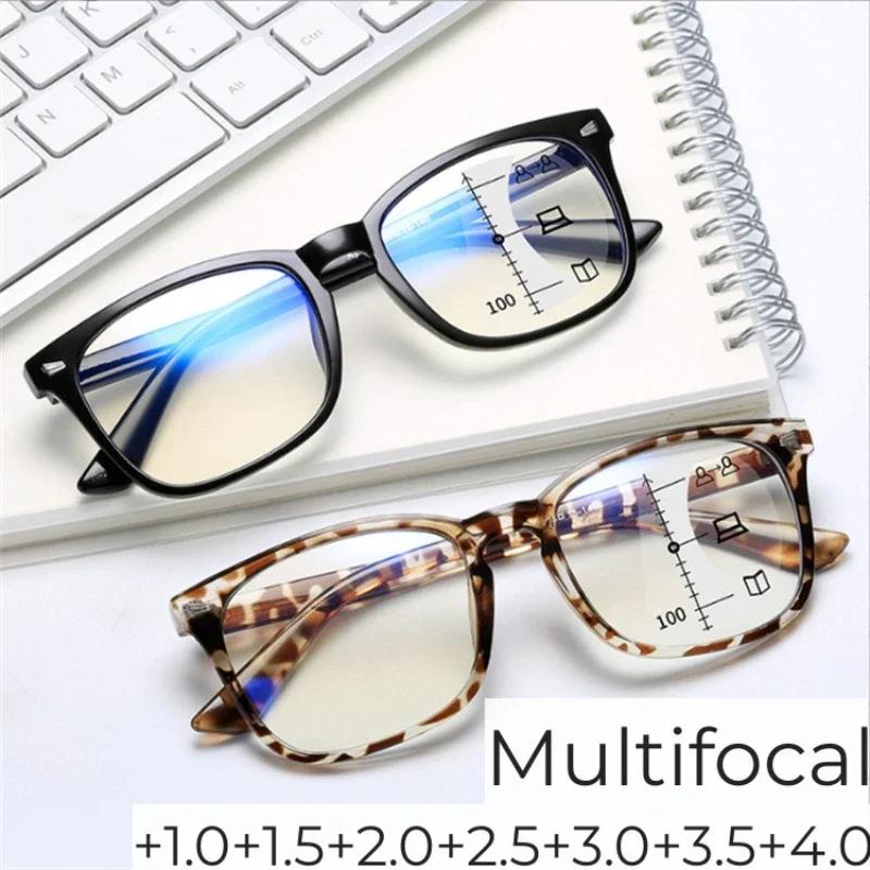 New Progressive Multifocal Reading Glasses Men Women Blue Light Blocking Presbyopia Unisex Ultralight Far Sight Eyeglasses