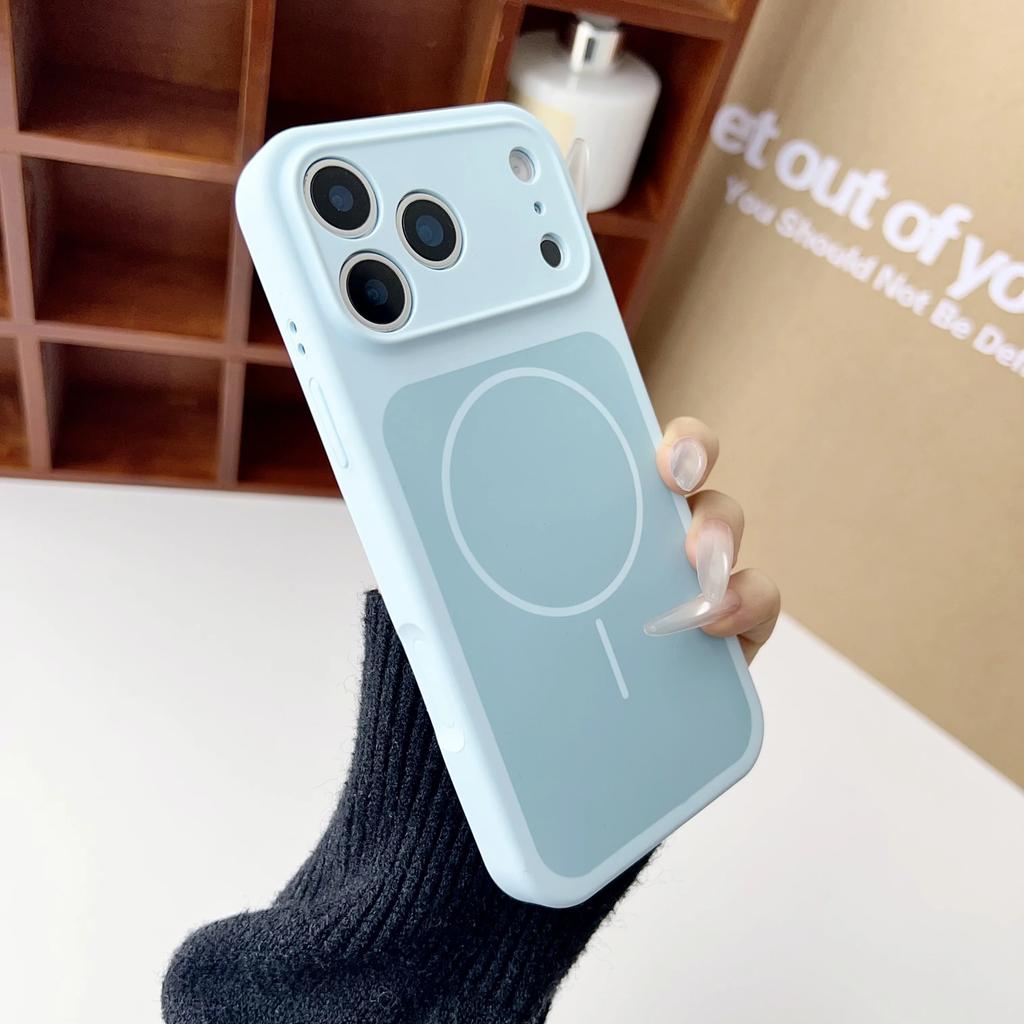 Official  Silicone Dual Color Magnetic Phone Case for IPhone 17 Pro Max 17pro for Magsafe Wireless Charge Soft Cover