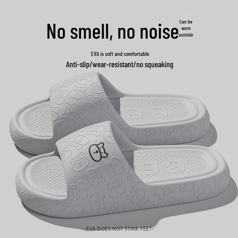 Little Bear Women's Non-Slip Summer Slippers: Portable, Shower-Ready, Cute Dorm & Hotel Bathroom Footwear