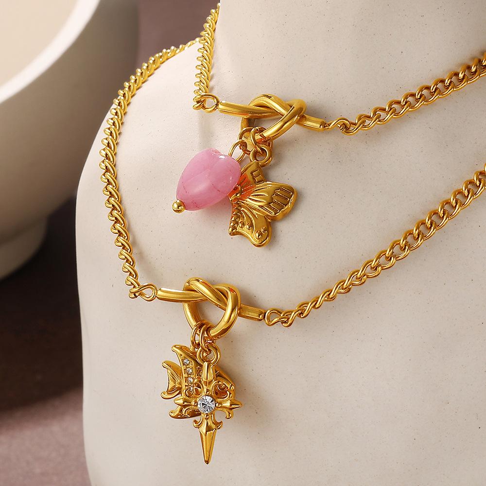 Diy Oil Drop Pendant Bracelet Women'S Stainless Steel Gold-Plated Simple Fashion Trend Jewelry