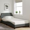 VidaXL Bed with Mattress Dark Grey 100x200 Cm Fabric 3208345