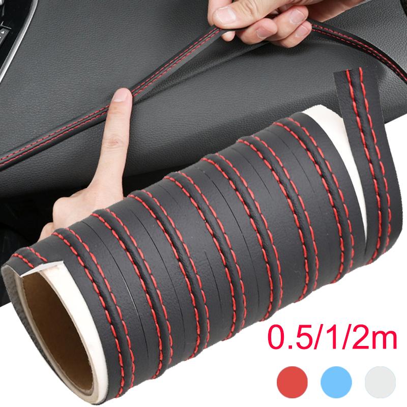 2026 Universal Car Interior Moulding Trim Self-adhesive Dashboard Leather Decorative Line DIY Braid Strip Car Decoration 2M/4M