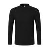 Men's Semi High Neck Double-sided German Velvet Base Shirt with Solid Color and Thick Velvet Top for Warmth, Paired with Long Sleeved T-shirt