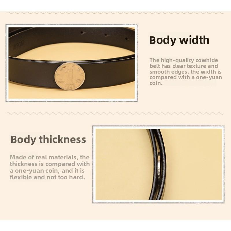 New triangle buckle leather belt - women's belt - versatile fashion decorative genuine leather belt