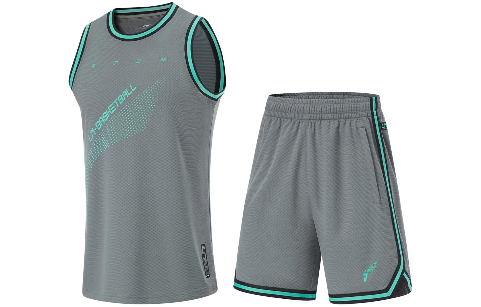 Li Ning CBA Basketball Suit Men s Shadow Gray AATU019-8 L