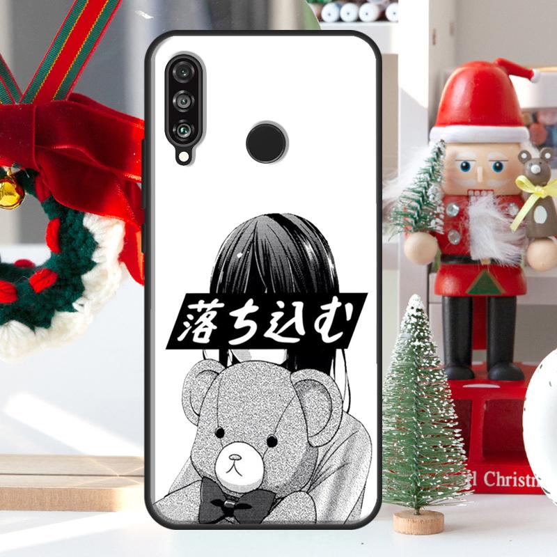 TRAURIGE JAPANISCHE ANIME-ÄSTHETIK Für Huawei Nova 12i 11i 8i 12s Y73 Y72 Y61 Y91 Y90 Y70 Y60 9 10 SE P60 Pro P30 P40 Lite Hülle