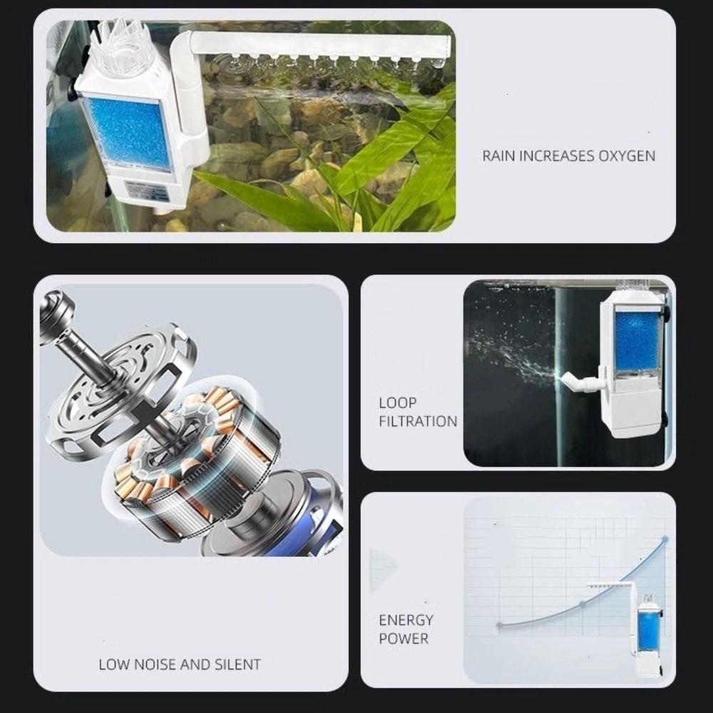 Silent Fish Tank Filter Wall-Mounted Submersible Filter Aquarium Water Pump Breeding Tank