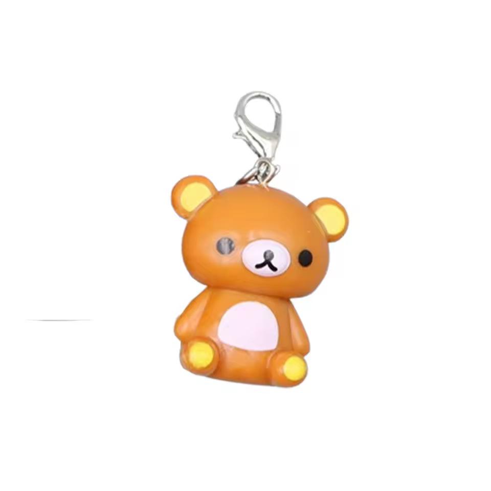 Kawaii Rilakkuma Easy Bear Keychains Lazybear Doll Bag Clothing Puller Phone Rope Keyrings Accessories Pendants Couple Gifts