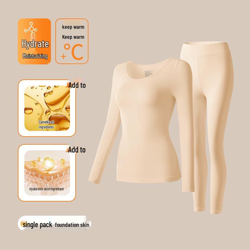 Plus Size 200 Jin Warm Top and Long Johns Set with Hyaluronic Acid for Women