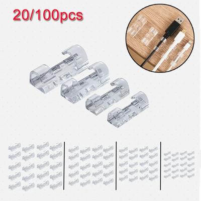 Efficient Neat and Tidy Plastic Wire Holder Clips - 20pcs Desktop Cable Organizer for Efficient Cord Management - Fixed Charger