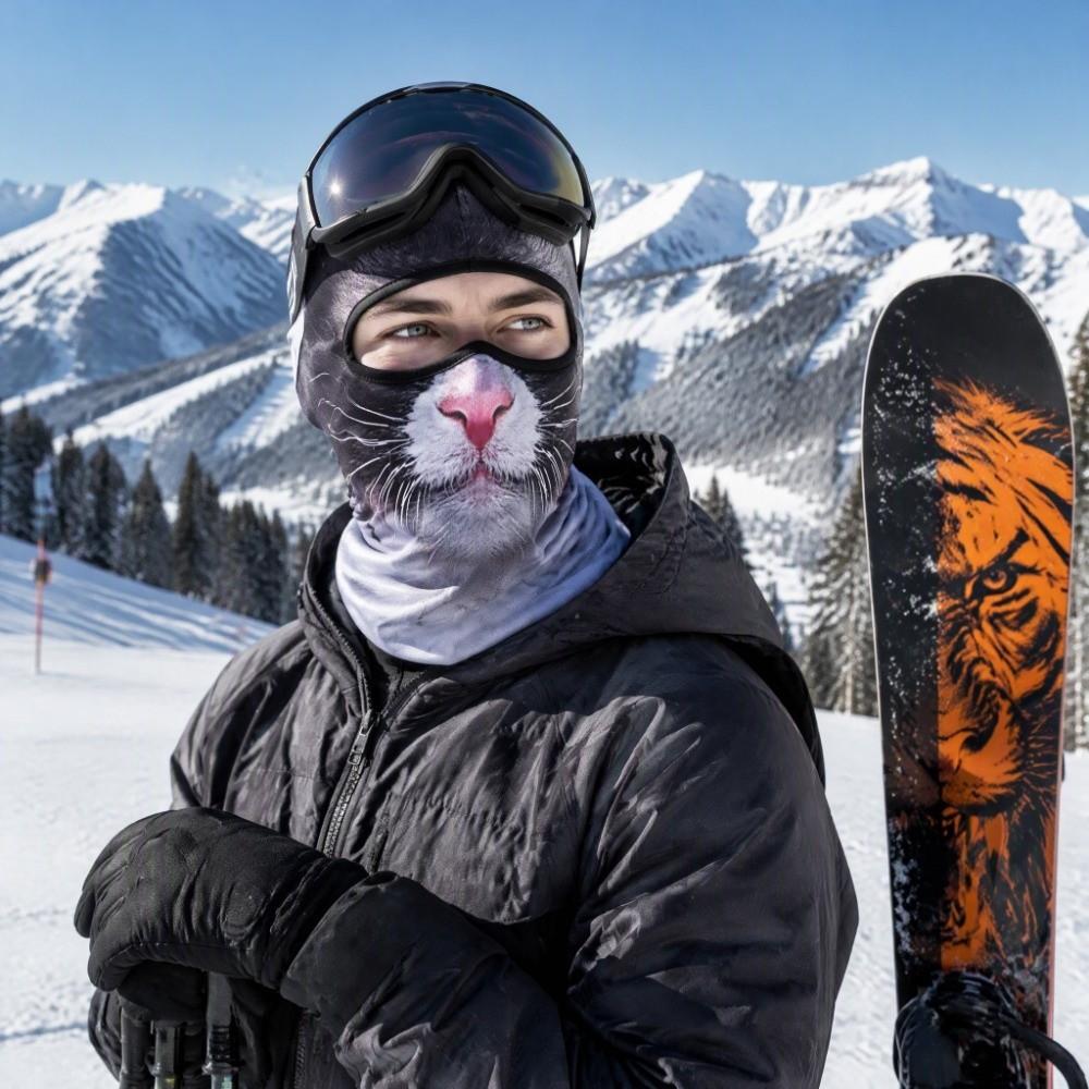 Sweat Wicking Face Mask Breathable Head Cover Animal Print Neck Gaiter Hiking