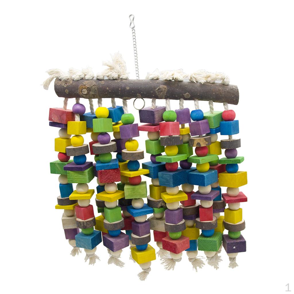

Клетка для попугая ара, жевательные игрушки, качели для домашних животных, птица, деревянный блок, игрушка 28x42 см