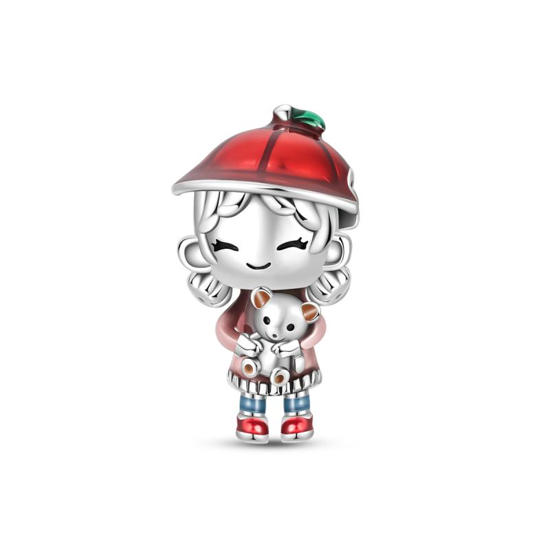 New Authentic copper Animal Collection Charm Bead Charms Black Wing Cat Fishing Pendants Bead Charms Compatible With Bracelets Do It Yourself Jeweller