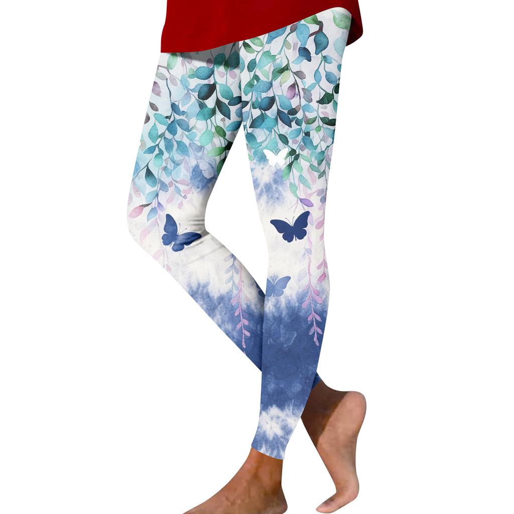 Pantaloni Casual Stampati a Gamba Dritta Moda Donna Pantaloni Yoga Stampati Slim per Esterno
