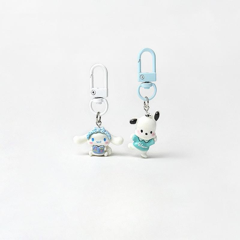 Cute Sanrio Hello Kitty Melody Kuromi Cinnamoroll Pochacco Keychain Bag Pendant Cartoon Charms Backpack Decoration Gifts