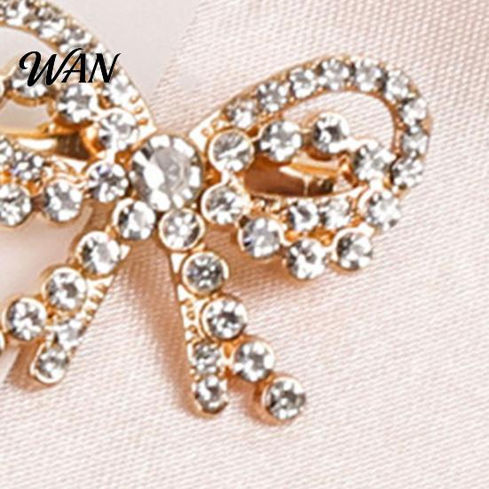 Oxidation-proof Pin Bowknot Design Brooch for Women, Faux Pearl Rhinestones Inlaid Lapel Jewelry Pin, Versatile Accessory Sweaters Collars Hats