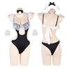 Domila Sexy Lingerie Sexy Suspender Lace Hidden Button Onesie Maid Uniform Suit